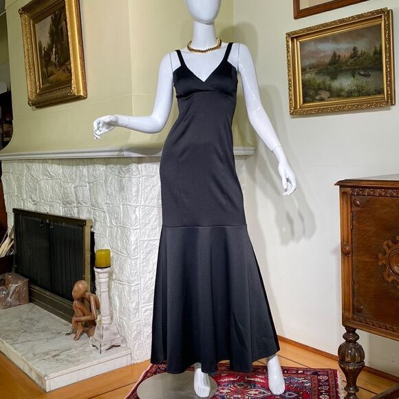 Le Château LBD Glamour Black Evening Maxi Dress - Picture 3 of 9